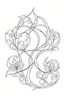 Twin flame tattoo design idea