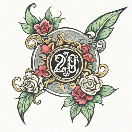 number 2 10 23 roman numbers tattoo design idea