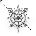 Arrow with compass tattoo design idea