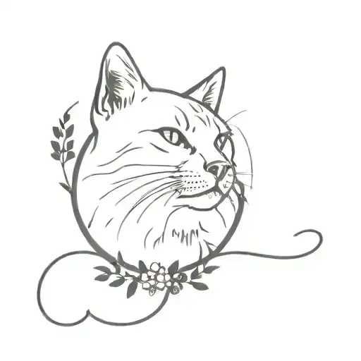 cat remembrance tattoo including paw prints, infinity circle and text Evee tattoo design idea
