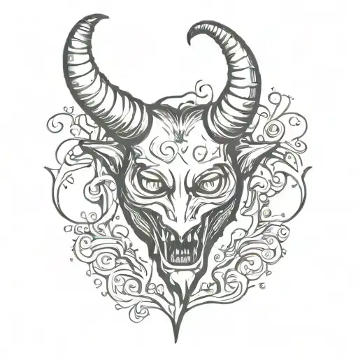 heart with devil horns   tattoo design idea