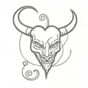 heart with devil horns   tattoo design idea