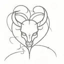 heart with devil horns   tattoo design idea