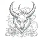 heart with devil horns   tattoo design idea