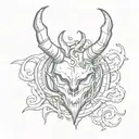 heart with devil horns   tattoo design idea