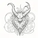 heart with devil horns   tattoo design idea