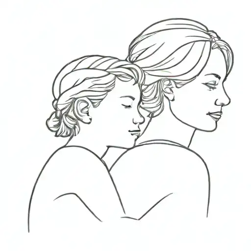 mother and son  tattoo design idea