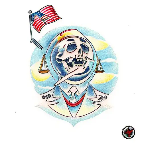 lawyer on the moon tattoo design idea
