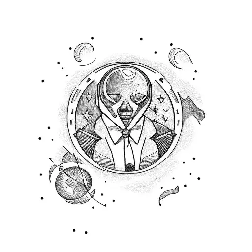 lawyer on the moon tattoo design idea