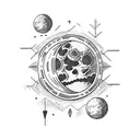 lawyer on the moon tattoo design idea