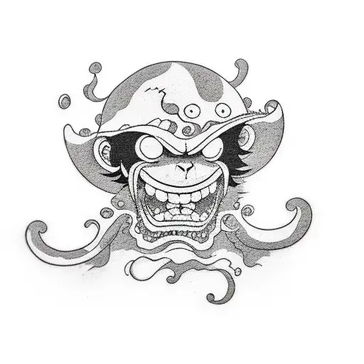 monkey d luffy tattoo design idea
