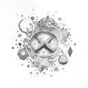 stars, infinity, mini hearts,  tattoo design idea