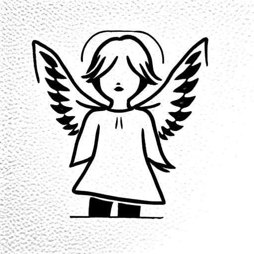 include angel baby and children's name  , faith, Elesha, Elijah  tattoo design idea