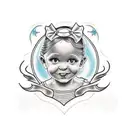 include children's name  , faith, Elesha, Elijah  tattoo design idea