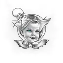 include children's name  , faith, Elesha, Elijah  tattoo design idea