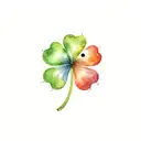 four leaf clover with a ladybug  tattoo design idea