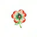 four leaf clover with a ladybug  tattoo design idea