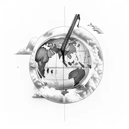 TEACHER AND GEOGRAPHY tattoo design idea