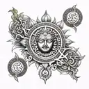 lord surya deva symbol tattoo design idea