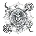 lord surya deva symbol tattoo design idea