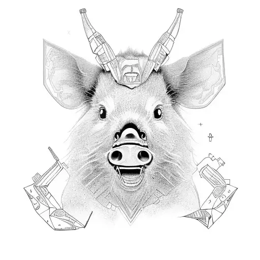 boar  tattoo design idea