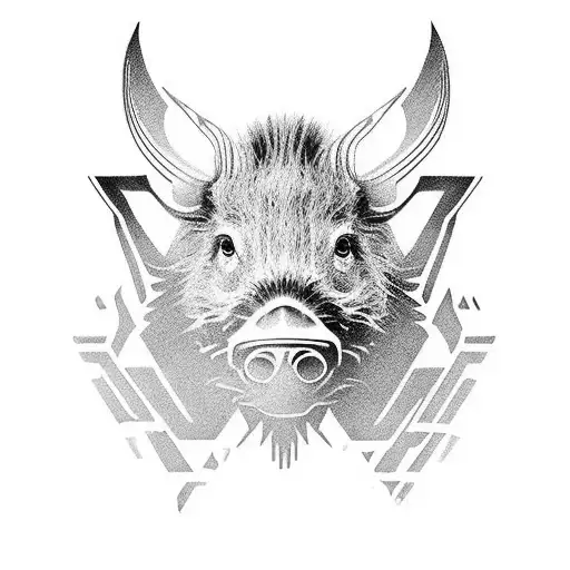 boar  tattoo design idea