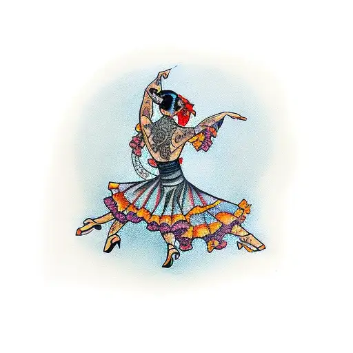 flamenco dancer tattoo design idea