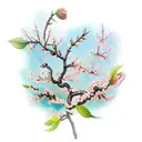 almond blossom tattoo design idea