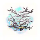 almond blossom tattoo design idea