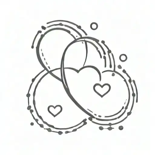 A minimalist design of a binary code pattern forming the shape of a heart, with the initials 'D' and 'S' subtly hidden within the code, symbolizing your love for your children Daniel and Sofia tattoo design idea