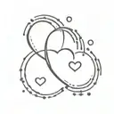 A minimalist design of a binary code pattern forming the shape of a heart, with the initials 'D' and 'S' subtly hidden within the code, symbolizing your love for your children Daniel and Sofia tattoo design idea