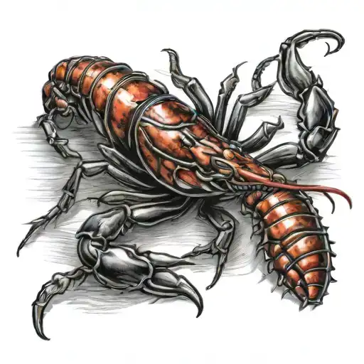 crawfish tattoo design idea