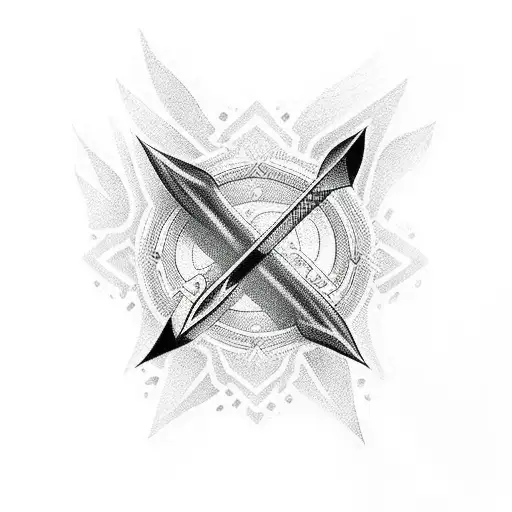 Bow and arrow tattoo design idea