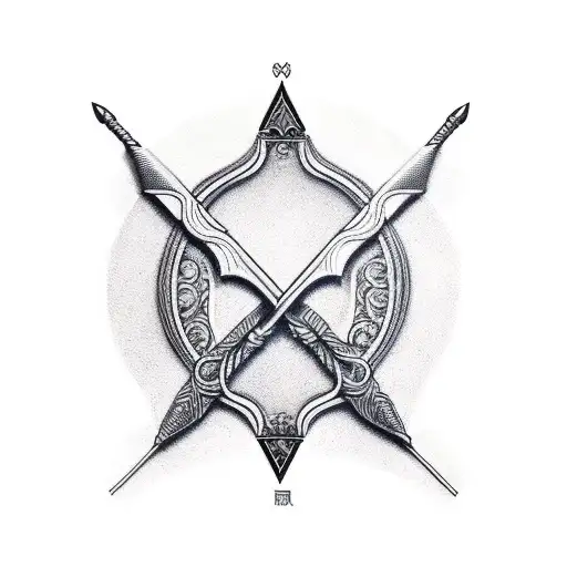 Bow and arrow tattoo design idea
