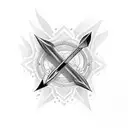 Bow and arrow tattoo design idea