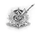 Bow and arrow tattoo design idea