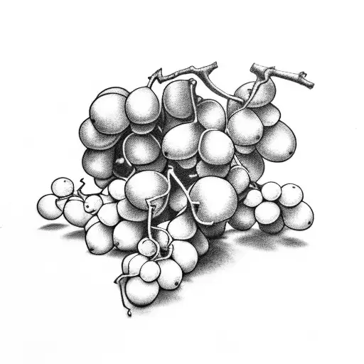 bunch of grapes tattoo design idea