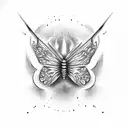 the word ignite with a butterfly tattoo design idea