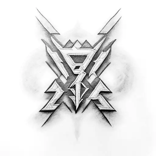 A mix of AC/DC, Metallica, Iron Maiden and Guns N' Roses logos tattoo design idea