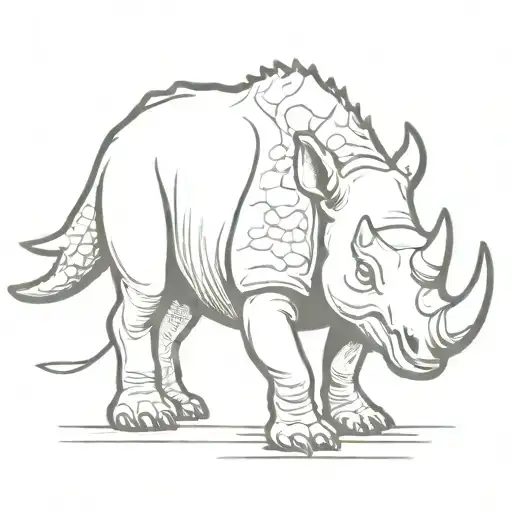 triceratops tattoo design idea