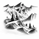 Mountain Scene tattoo design idea