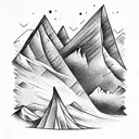 Mountain Scene tattoo design idea