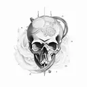 skull piston compteur aile tattoo design idea