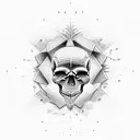 skull piston compteur aile tattoo design idea