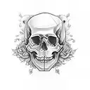 skull piston compteur aile tattoo design idea