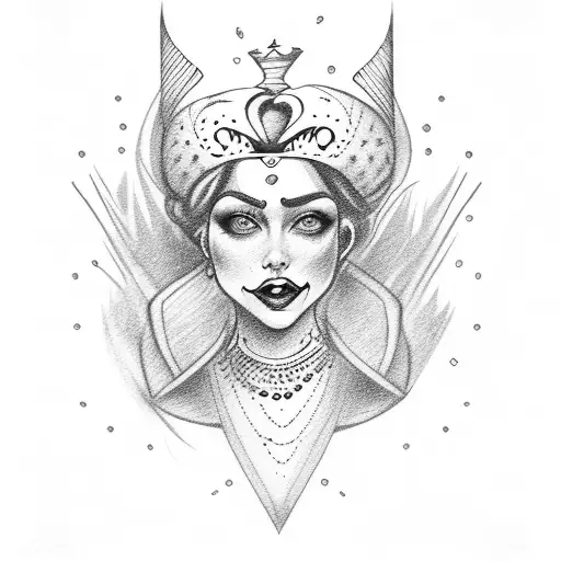Queen of Hearts tattoo design idea