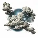 realistic clouds and sparkles scattered tattoo design idea