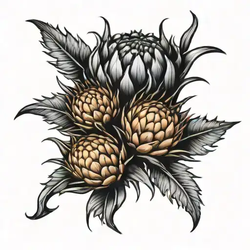 thistle and clover tattoo  black tattoo design idea