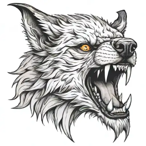 fenrir face tattoo design idea