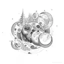 fase lunar tattoo design idea